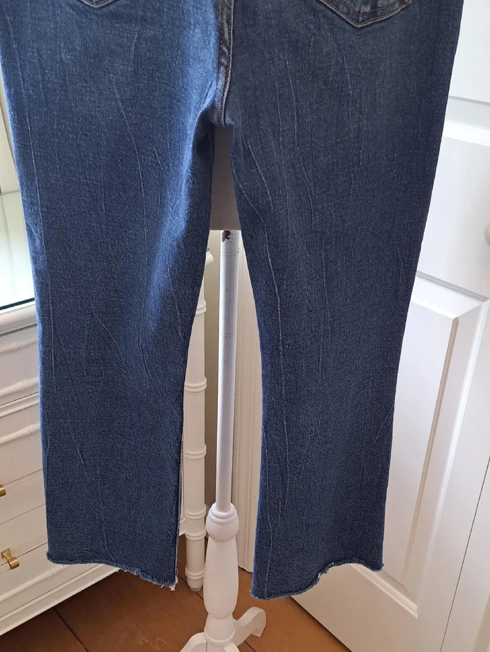 J.Crew‎ Womens Demi Boot Cut Crop Medium Stretch Wash Crop Jeans Raw Hems 29